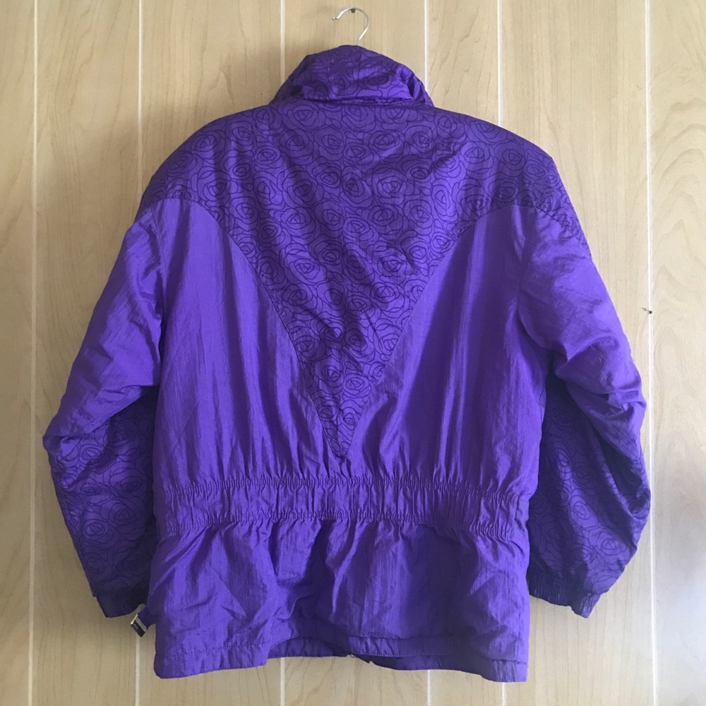 VTG Edelweiss Large Purple Drawstring Puff Jacket - Picture 2 of 11